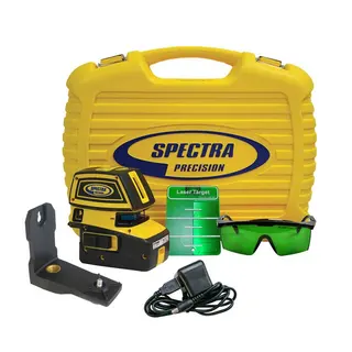 Spectra LT52G | Green Cross-Line Laser with 5 Alignment Points | High-Visibility Layout Tool