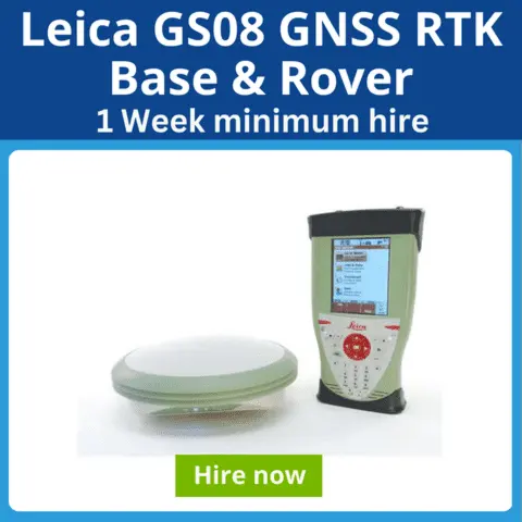 Leica GS08 GNSS RTK Base Rover hire