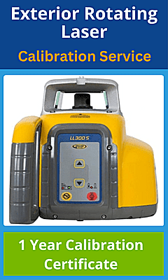 Exterior rotating laser calibration