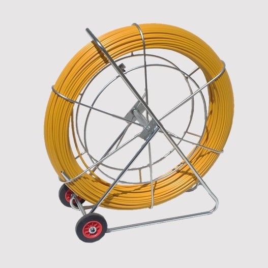 LCR14 Conduit Duct Rod | Glass Fibre Reinforced Epoxy | Galvanized Steel Frame with Rear Wheels