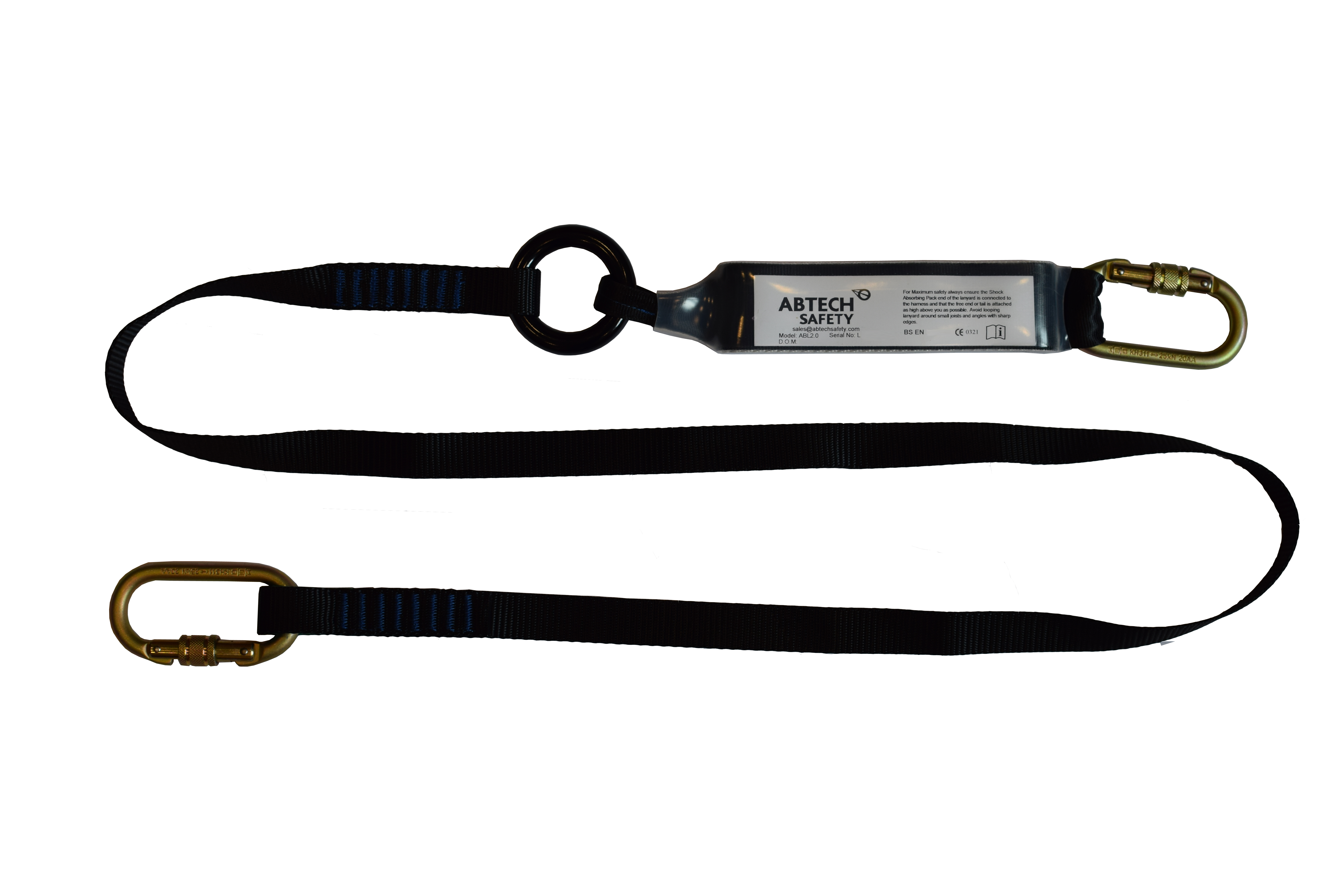 Abtech ABL2.0 | 2m Shock-Absorbing Fall Arrest Lanyard | EN355 Certified