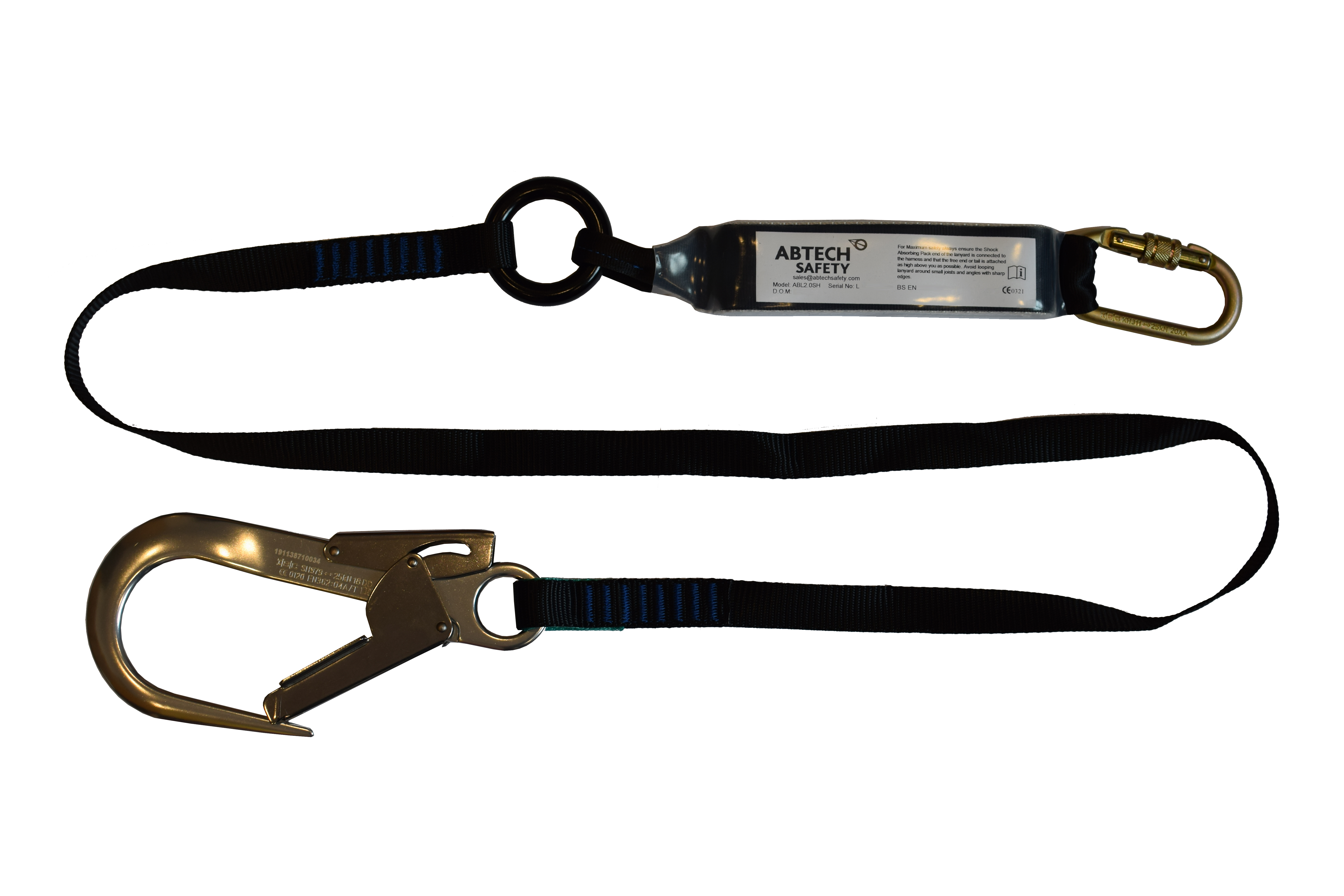 Abtech Safety ABL2.0SH | 2m Adjustable Fall Arrest Lanyard | Scaffold Hook