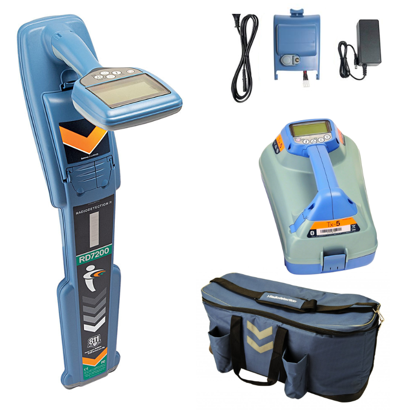 Radiodetection RD7200 Locator Kit | Multi-Frequency Utility Detection | IP65 Rugged Kit